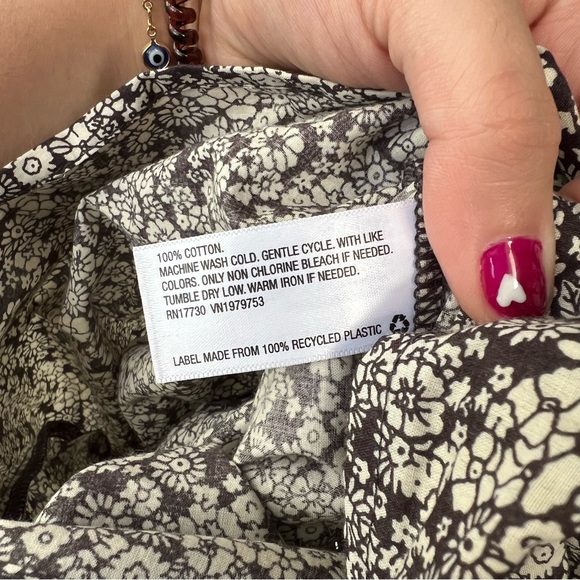 Universal Threads | Black Flora Peasant Blouse Sz M - Picture 5 of 7